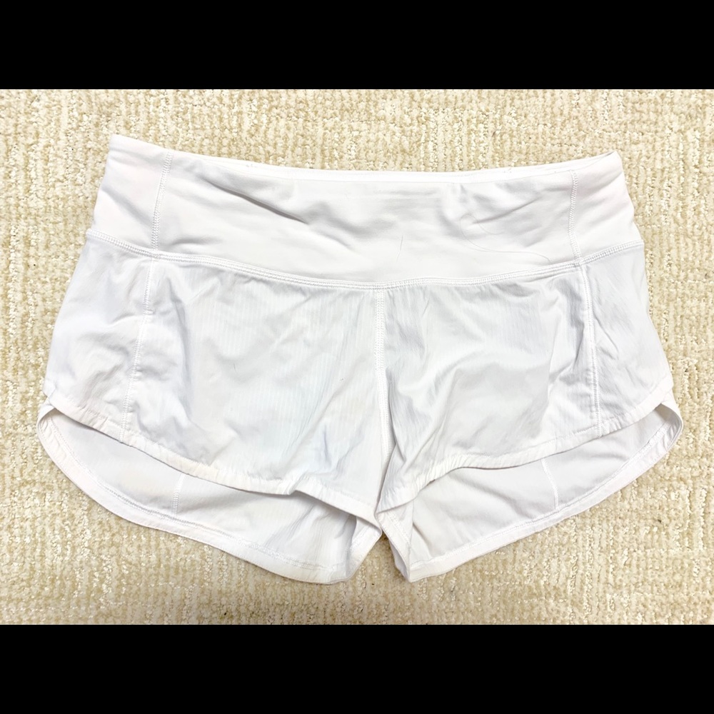 White Lululemon Speed Up Short Size 4